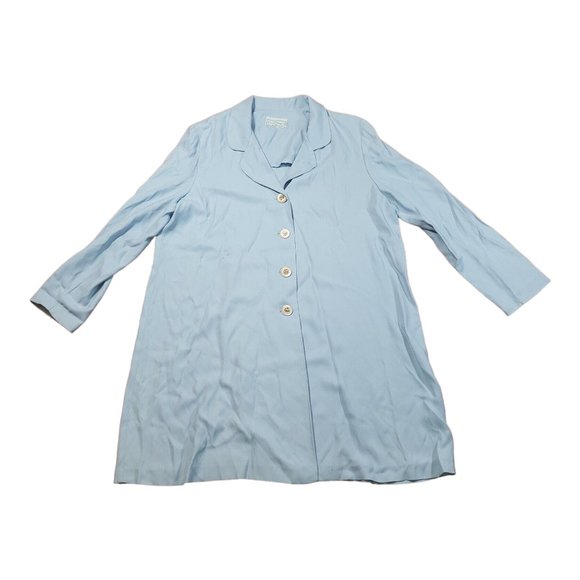 VTG 80s ED Michaels Sleeveless Dress w/Coat 2pc Set Periwinkle Blue Made USA - Picture 2 of 12